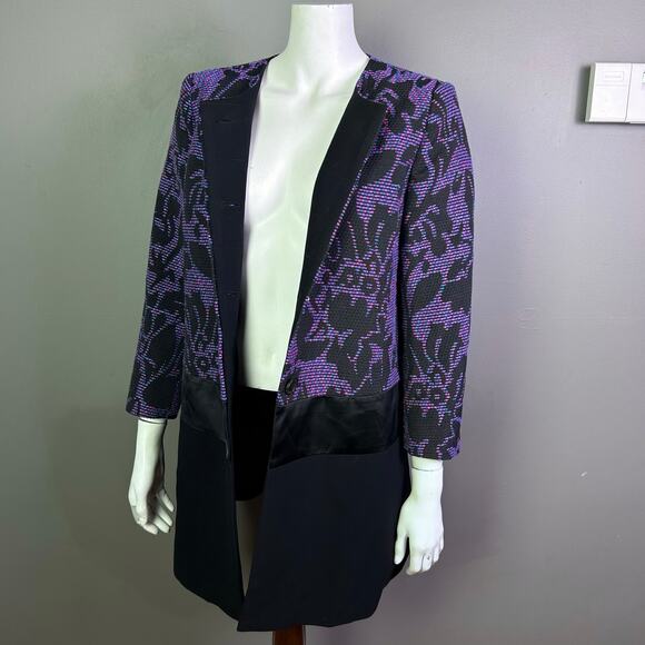 Ellen Tracy blazer jacket size 12 new floral office colorful capsule longline - Picture 10 of 16